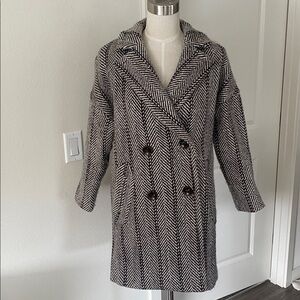 Vintage Milly of New York Brown Herringbone Wool Coat
